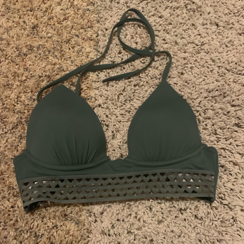Green swimsuit top